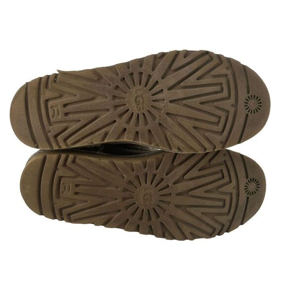 UGG Classic Unlined Mini Boot Gray Perforated Leather Ankle Pull On Shoe Size 6 - Picture 8 of 11